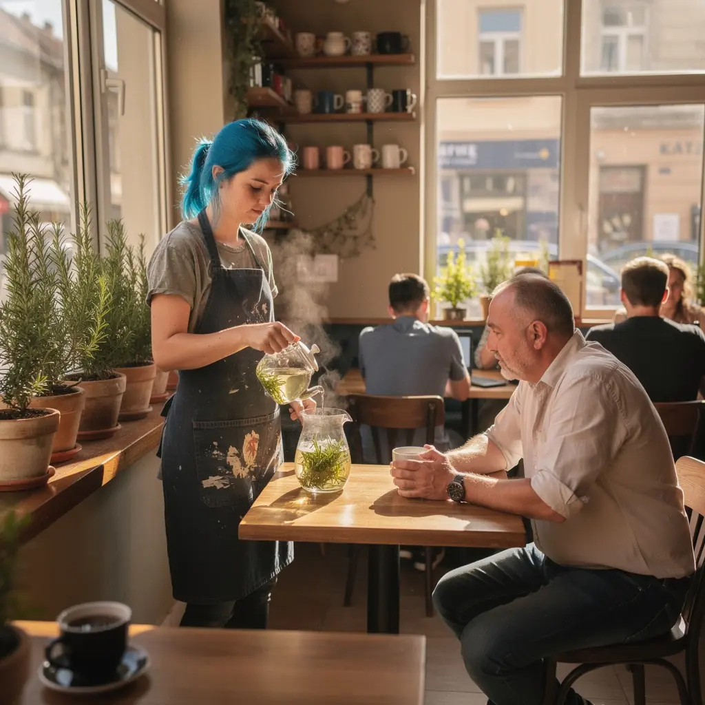 Rozmaring ágak, frissességet árasztó háttérrel.